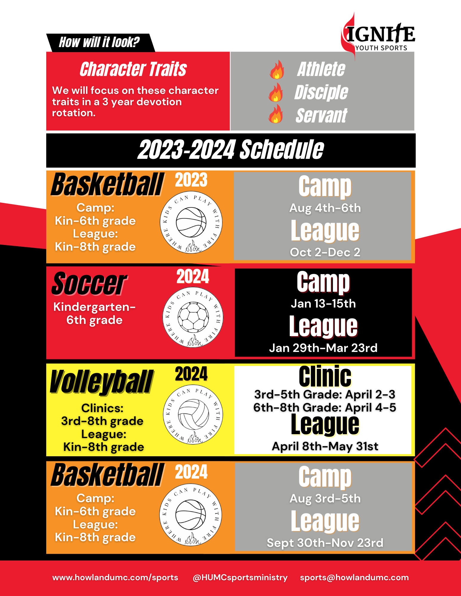 20232024 Ignite Youth Sports Schedule Now Available! Ignite Youth